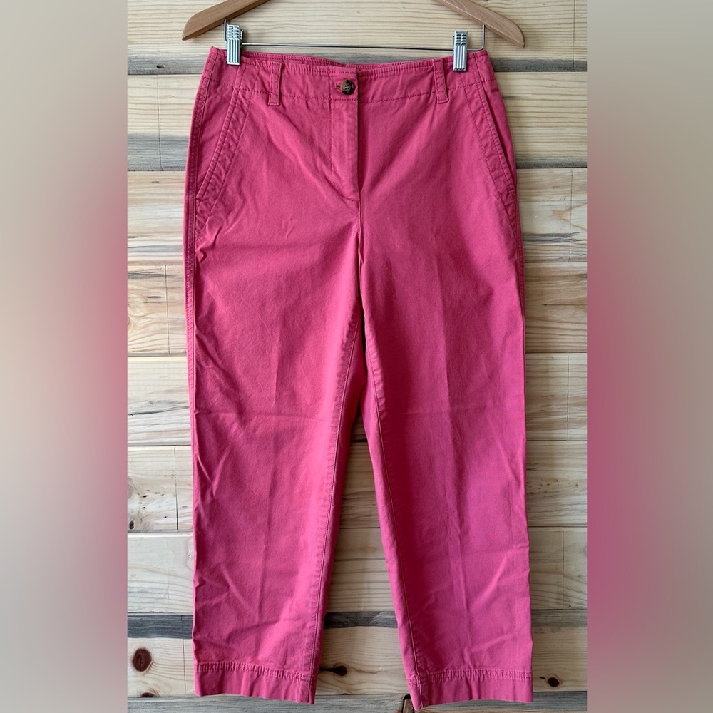 Talbots Coral Button-Front pants capri 98% cotton